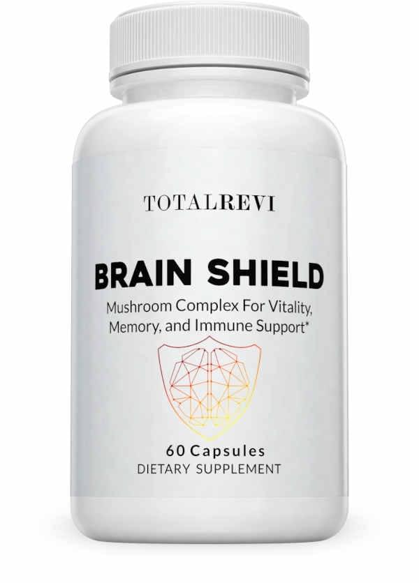 Brain Shield mushroom-based nootropic bottle