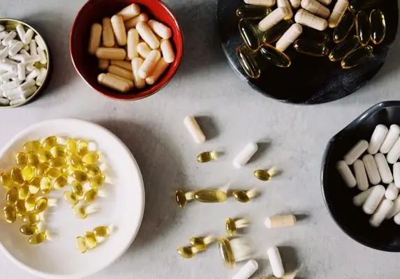 Supplement capsules on a table